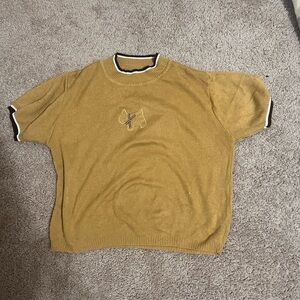 Cute stitched dog crop top